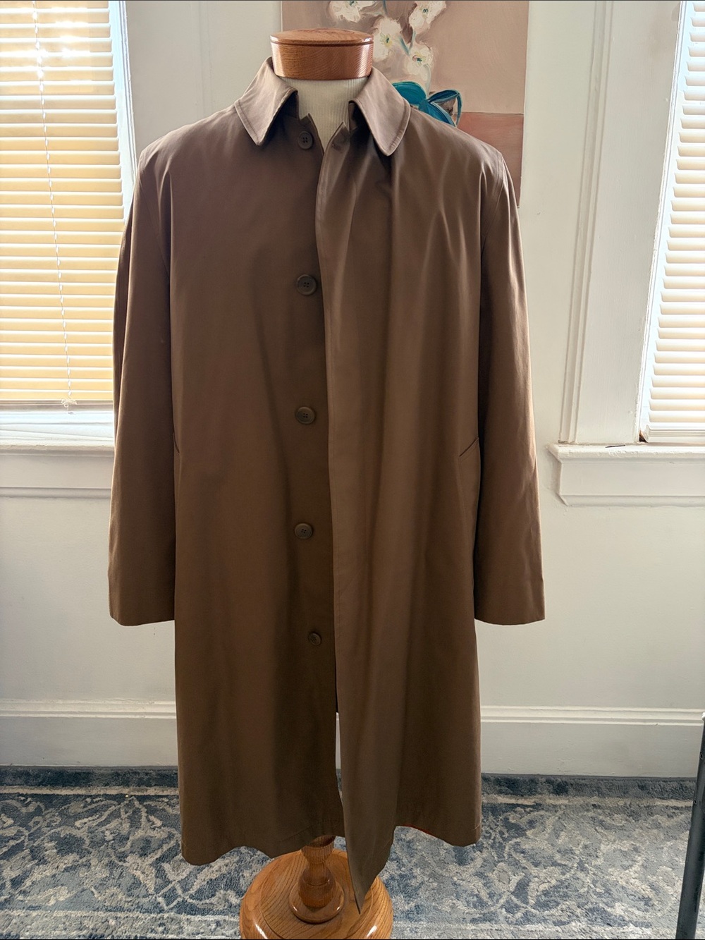 Vintage Misty Harbour Men's Brown Single-Breasted Raincoat